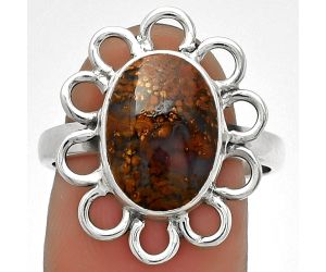 Natural Red Moss Agate Ring size-8.5 SDR184460 R-1527, 9x13 mm