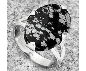Natural Snow Flake Obsidian Ring size-8 SDR184497 R-1305, 13x19 mm
