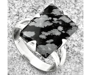 Natural Snow Flake Obsidian Ring size-7.5 SDR184514 R-1305, 12x16 mm
