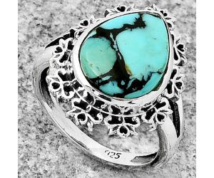 Natural Lucky Charm Tibetan Turquoise Ring size-7 SDR184588 R-1114, 10x14 mm