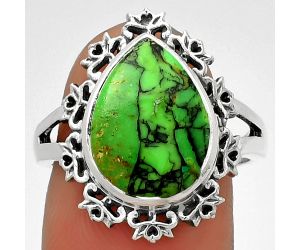 Natural Green Matrix Turquoise Ring size-8 SDR184600 R-1114, 10x14 mm