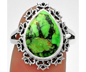 Natural Green Matrix Turquoise Ring size-7 SDR184602 R-1114, 10x14 mm