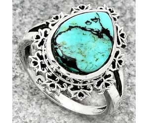Lucky Charm Tibetan Turquoise Ring size-7.5 SDR184604 R-1114, 10x14 mm