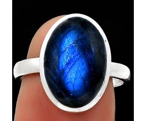 Blue Fire Labradorite - Madagascar Ring size-7.5 SDR184986 R-1004, 10x15 mm