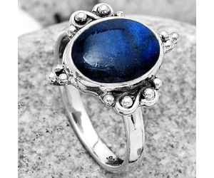 Blue Fire Labradorite - Madagascar Ring size-8 SDR185044 R-1118, 9x12 mm