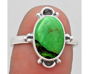 Natural Green Matrix Turquoise Ring size-8.5 SDR185052 R-1103, 9x13 mm