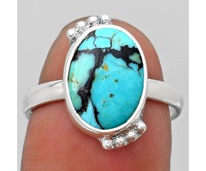 Lucky Charm Tibetan Turquoise Ring size-7.5 SDR185082 R-1102, 10x13 mm