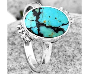 Lucky Charm Tibetan Turquoise Ring size-7.5 SDR185082 R-1102, 10x13 mm