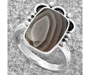 Natural Banded Onyx Ring size-8 SDR185219 R-1216, 10x14 mm