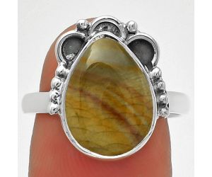 Natural Rocky Butte Picture Jasper Ring size-8 SDR185223 R-1216, 10x14 mm