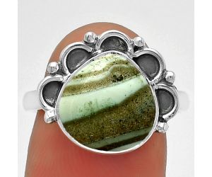 Natural Saturn Chalcedony Ring size-8 SDR185239 R-1216, 12x12 mm