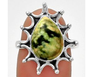 Natural Chrome Chalcedony Ring size-8 SDR185292 R-1189, 9x13 mm