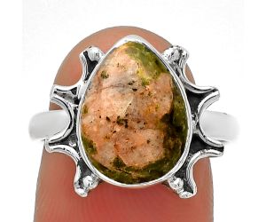 Natural Unakite Ring size-8 SDR185306 R-1189, 10x13 mm