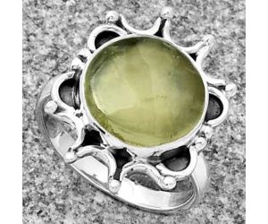 Natural Prehnite Ring size-8 SDR185310 R-1189, 13x13 mm