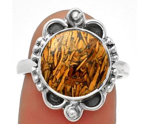 Coquina Fossil Jasper - India Ring size-7.5 SDR185312 R-1103, 12x12 mm