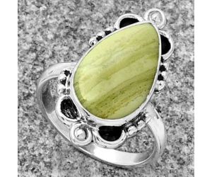Natural Serpentine Ring size-7.5 SDR185326 R-1103, 10x18 mm