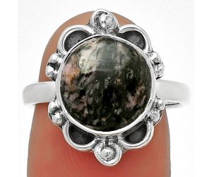 Natural Rhodonite Ring size-7.5 SDR185348 R-1103, 11x11 mm