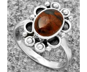 Natural Red Brecciated Jasper Ring size-7 SDR185362 R-1207, 7x10 mm