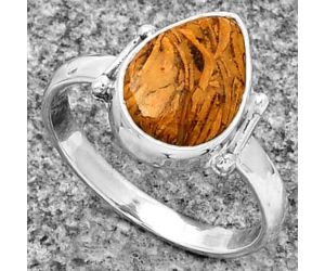 Coquina Fossil Jasper - India Ring size-7.5 SDR185385 R-1193, 8x12 mm