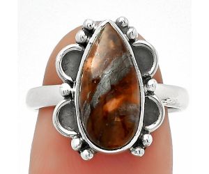 Natural Red Brecciated Jasper Ring size-7 SDR185400 R-1103, 7x15 mm