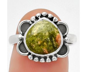 Natural Unakite Ring size-7 SDR185401 R-1103, 10x10 mm