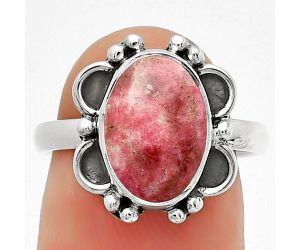 Natural Pink Thulite - Norway Ring size-7 SDR185428 R-1103, 8x12 mm