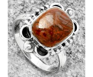 Natural Red Brecciated Jasper Ring size-7.5 SDR185442 R-1103, 10x12 mm