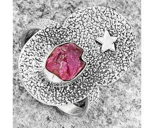 Star - Natural Pink Tourmaline Rough Ring size-9 SDR185462 R-1290, 7x9 mm