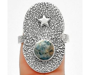Star - Blue Scheelite - Turkey Ring size-7.5 SDR185475 R-1290, 7x7 mm