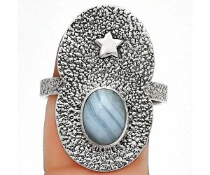 Star - Blue Lace Agate - South Africa Ring size-9 SDR185480 R-1290, 7x9 mm