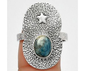 Star - Blue Scheelite - Turkey Ring size-8.5 SDR185488 R-1290, 7x9 mm