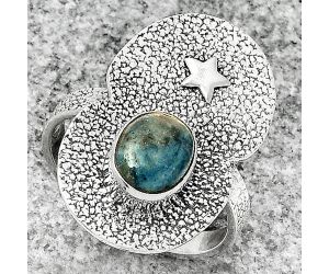 Star - Blue Scheelite - Turkey Ring size-8.5 SDR185488 R-1290, 7x9 mm