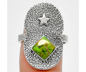 Star - Natural Copper Green Turquoise Ring size-8 SDR185489 R-1290, 7x7 mm