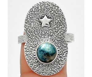 Star - Blue Scheelite - Turkey Ring size-8.5 SDR185490 R-1290, 7x7 mm