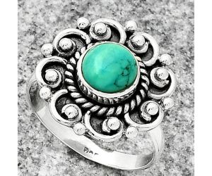 Natural Turquoise Magnesite Ring size-9 SDR185504 R-1563, 7x7 mm