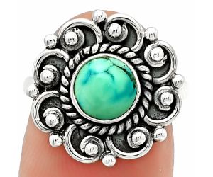 Natural Turquoise Magnesite Ring size-7 SDR185520 R-1563, 7x7 mm
