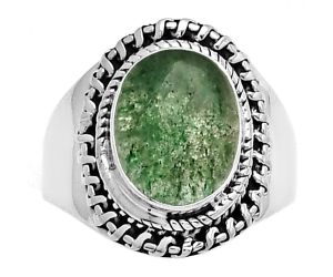 Natural Green Aventurine Ring size-8.5 SDR185625 R-1279, 9x11 mm