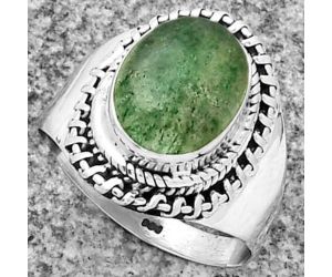 Natural Green Aventurine Ring size-8.5 SDR185625 R-1279, 9x11 mm