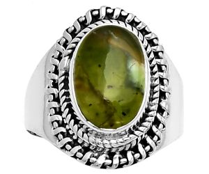 Natural Chrome Chalcedony Ring size-7 SDR185639 R-1279, 8x12 mm