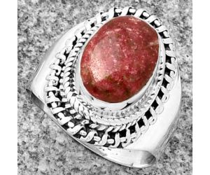 Natural Pink Thulite - Norway Ring size-7 SDR185645 R-1279, 8x12 mm