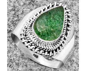 Natural Green Aventurine Ring size-8 SDR185648 R-1279, 8x13 mm