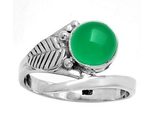 Natural Green Onyx Ring size-8 SDR185683 R-1410, 8x8 mm