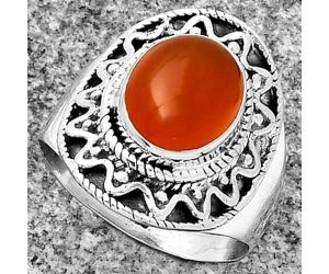 Natural Carnelian Ring size-7 SDR185716 R-1501, 9x11 mm