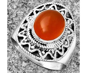 Natural Carnelian Ring size-7 SDR185724 R-1501, 9x11 mm