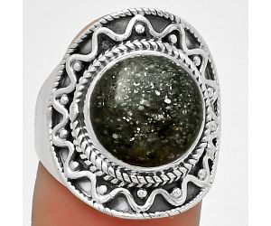 Natural Rare Black Sunstone Ring size-8 SDR185729 R-1501, 12x12 mm