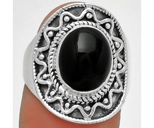 Natural Black Onyx - Brazil Ring size-8 SDR185738 R-1501, 9x11 mm