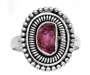 Natural Pink Tourmaline Rough Ring size-8.5 SDR185776 R-1388, 5x9 mm