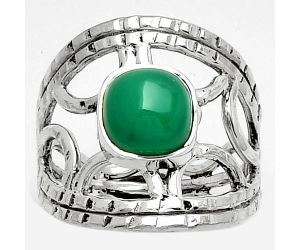 Natural Green Onyx Ring size-7.5 SDR185877 R-1133, 8x8 mm