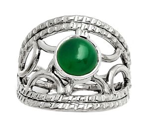 Natural Green Onyx Ring size-8.5 SDR185886 R-1133, 8x8 mm