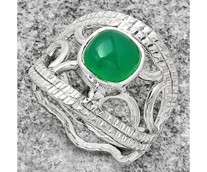 Natural Green Onyx Ring size-8.5 SDR185905 R-1133, 8x8 mm